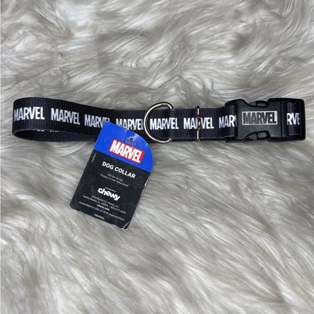 Marvel Black Dog Collar Size Large